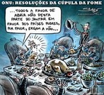 Charge de 7 DE JUNHO DE 2008 <br/> <br/> De Simon Taylor para o Charge Online - ONU - Resolues da cpula da fome - "uma pequena parte para os que precisam... " <br/> <br/> Palavras-chave: ONU, fome, desigualdade social, entidades internacionais, globalizao, polticas contra a fome.