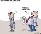 Charge que trata das relaes de trabalho. <br/> <br/> Palavras-chave: Relaes de trabalho, trabalho, crise, demisso voluntria.