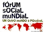 cartaz do frum social mundial ao em Fortaleza