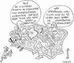 Charge Santiago - Questes sociais e alienao miditica