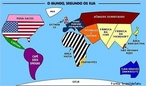 Esta charge faz uma crtica ao imperialismo norte americano. <br/> <br/> Palavras-chave: imperialismo, ideologia, determinismo, poder.