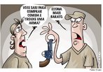 Charge que trata da facilidade de se adquirir uma arma. <br/> <br/> Palavras-chave: venda de arma, violncia, sociedade